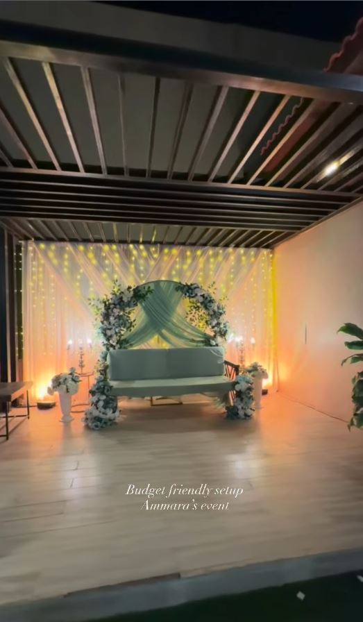 Budget-friendly outdoor event setup by Ammaras Events, evening